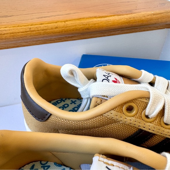 NWT Adidas x Noah Adria Collab Sneakers in Golden Beige Tan Brown Shoes - Picture 6 of 13